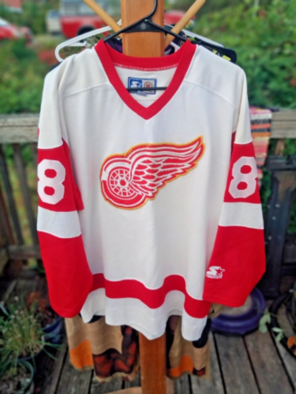 (L)Rare Gold Starter Detroit Red Wings hockey jersey NHL